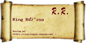 Ring Rózsa névjegykártya