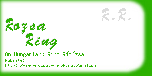 rozsa ring business card